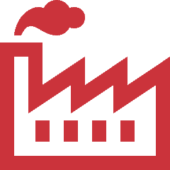 industry or factory icon red